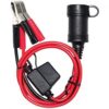 Handy adapter from 12Vdc vehicle battery to cigarette lighter socket.