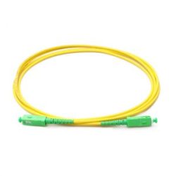 Corning fiber and cladding Standard zip cord jacketing OFNR Green connectors are on ends with angle polish for increased return loss APC and UPC ends 100 inspected and tested for correct return loss and insertion loss levels 2M in length