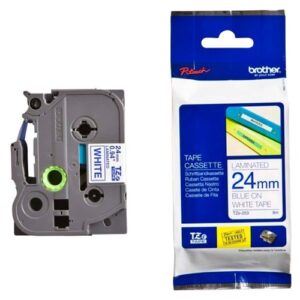 Brother TZe-253 Blue On White P-Touch Labelling Tape 24mm
