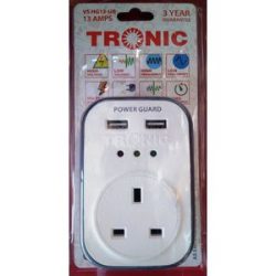 Tronic 13A Power Guard With 2 USB