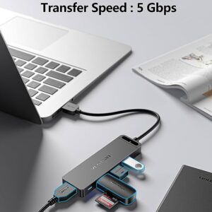 Vention Type-C to 4-Port USB 3.0 Hub with Power Supply Black 0.5M ABS Type