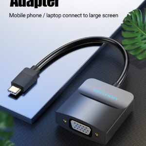 Vention Type-C to VGA Adapter 0.15M Black ABS Type-TDDBB