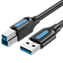 Vention USB 30 A Male to B Male Cable 15M Black PVC Type COOBG