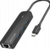 Vention USB-C to 3 USB 3.0 + RJ45/Micro-B HUB 0.15M Black ABS Type-TGPBB