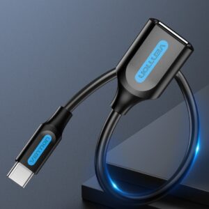 Vention USB 2.0 C Male To A Female OTG Cable 0.15M Black PVC Type-CCSBB