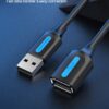 Vention USB 2.0 A Male To A Female Extension Cable 1.5M Black-CBIBG
