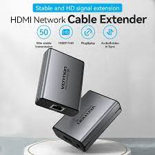 Vention HDMI Network Cable Extender 50M Gray Aluminum Alloy Type AKGH0