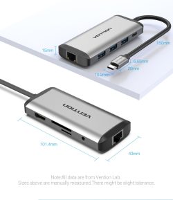 Vention Multi function Type C 9 in 1 to HDMIUSB30 THAHB