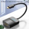 Vention Type-C To HDMI Adapter 0.15M Black ABS Type-TDCBB
