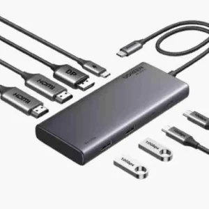 UGREEN CM639 8 in 1 Multifunction Adapter USB-C to USB-A 3.2 (2port) + USB-C 3.2 (2 port ) +2 4K HDMI + 4K DP + PD port Converter (UG- 35625)
