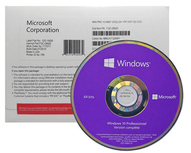 Windows 10 Pro 64Bit Eng Intl 1pk DSP OEI DVD