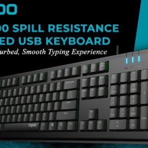 Rapoo NK1800  Spill Resistance Wired USB Keyboard - Black
