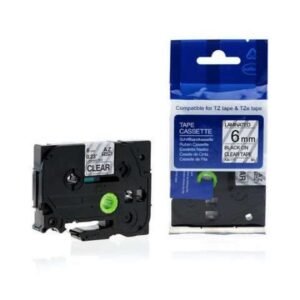 Brother TZE-111 6mm Black on Clear Tape