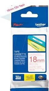 Brother TZE-242 18mm Red on White Tape