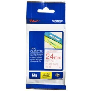 Brother TZE-252 24mm Red on White tape