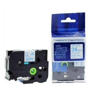Brother TZE-253 24mm Blue on White tape
