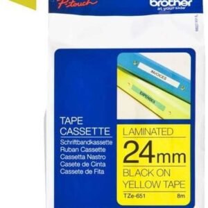 Brother TZe-651 24mm Black on Yellow Label Tape