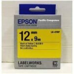 Epson 12mm Black on white Labelling Tape
