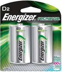 Energizer D-2 Rechargeable 2 pack Battery