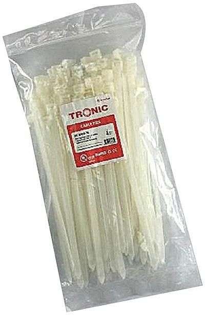 250mm X 7.6 PVC Cable Ties - White