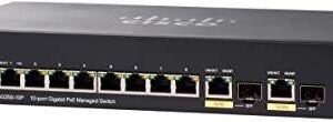 Cisco SG350-10P Managed Switch with 10 Gigabit Ethernet (GbE) Ports with 8 Gigabit Ethernet Ports