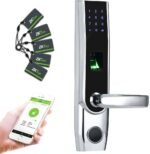 ZKTeco TL400B Fingerprint Biometric Door Lock with APP Digital Keyless Bluetooth Locks, Left Handed