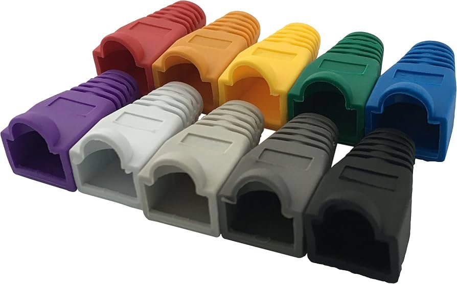 Vention RJ45 Strain Relief Boots Red PVC Type 100 Pack, Red, Black, Grey, White, Pink - IODRO-100