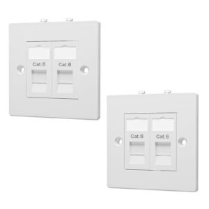 Cat6 Double port Network Data Faceplate