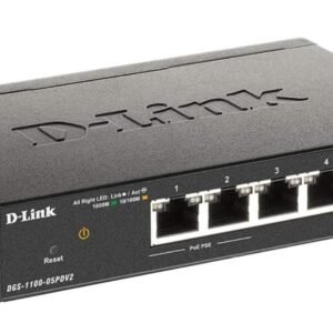 D-Link DGS-1100-05PD 2-Ports 10/100/1000Mbps PoE + 3-Ports 10/100/1000Mbps with 1 PD ( PoE powered ) port Smart Switch