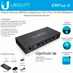 ERPOE-5-US, Ubiquiti 5-Port EdgeRouter PoE Advanced  Router