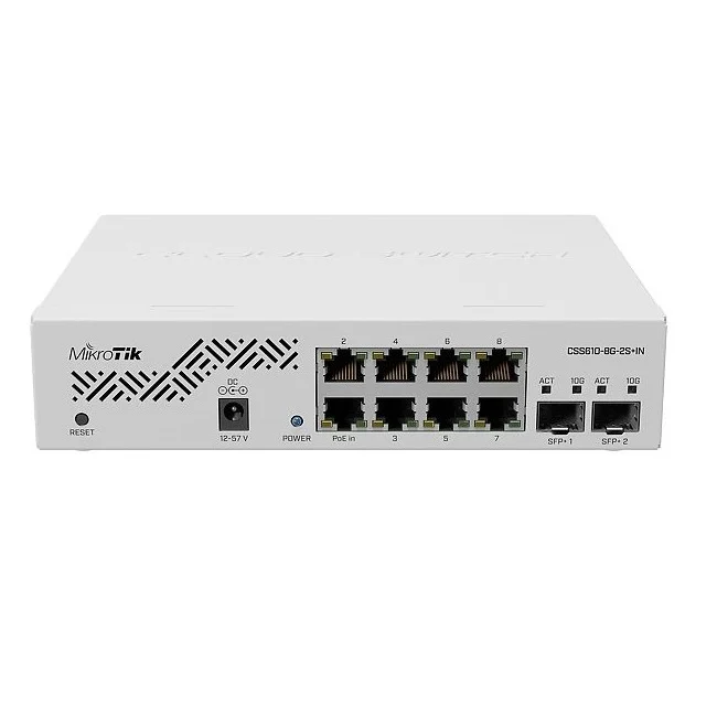 MikroTik CRS112-8P-4S-IN 8x Gigabit Ethernet Smart Switch with PoE-out