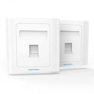 Vention 2 Port Keystone RJ-45 Jack Double FacePlate (VEN-IFBW0)